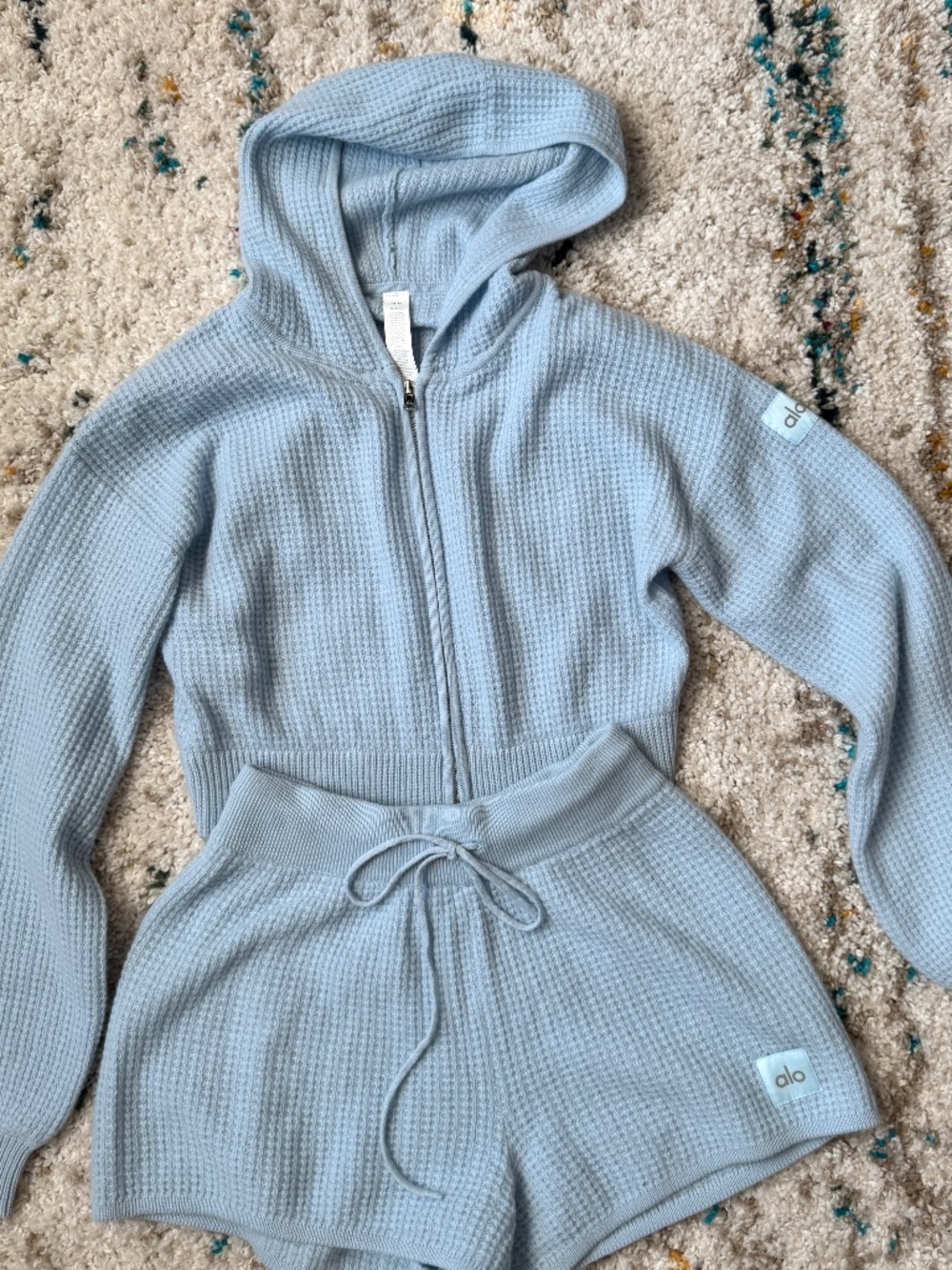 ALO YOGA CASHMERE WAFFLE KNIT SET